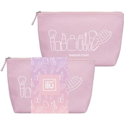 Ilu Mu Cotton Beauty Bag Pink, Necessaire, Pink Ilu Mu Cotton Beauty Bag Pink, Necessaire, Pink