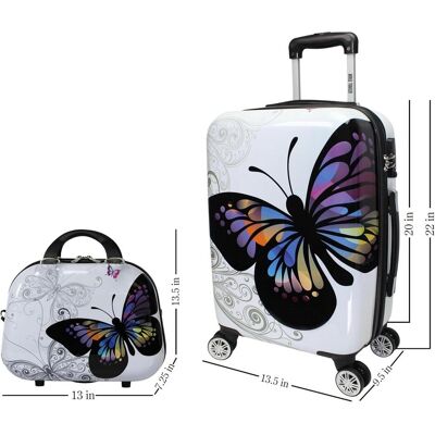 World Traveler Valigia Spinner Farfalla Bianca e Nera, Koffer, Mehrfarbig World Traveler Valigia Spinner Farfalla Bianca e Nera, Koffer, Mehrfarbig