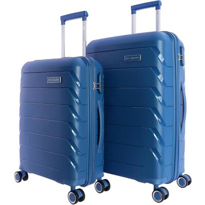 Don Algodon Reisekofferset mit Kabinenkoffer und mittelgrossem Koffer, 4 Rollen, Koffer, Blau Don Algodon Reisekofferset mit Kabinenkoffer und mittelgrossem Koffer, 4 Rollen, Koffer, Blau