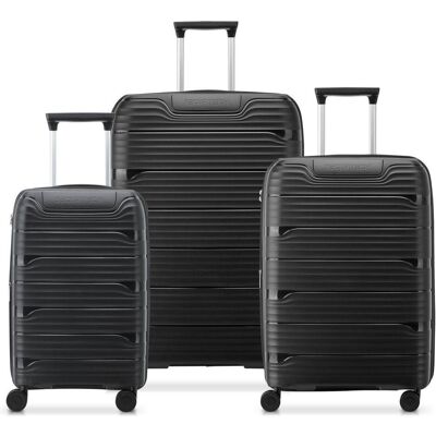 Delsey Securitech von Paris - Lugcase Set Dune - 3 -Stück - Handgepäck 48L + Roller Gepäck 94L und 1, Koffer, Schwarz Delsey Securitech von Paris - Lugcase Set Dune - 3 -Stück - Handgepäck 48L + Roller Gepäck 94L und 1, Koffer, Schwarz