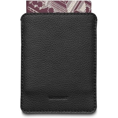 Woolnut Leather Passport Sleeve, black, Reisezubehör, Schwarz Woolnut Leather Passport Sleeve, black, Reisezubehör, Schwarz