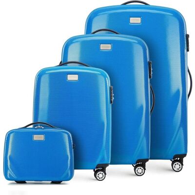 Wittchen Ultra Leichter Hartschalen-Kofferset mit TSA-Schloss und vier Doppelrollen, Koffer, Blau Wittchen Ultra Leichter Hartschalen-Kofferset mit TSA-Schloss und vier Doppelrollen, Koffer, Blau