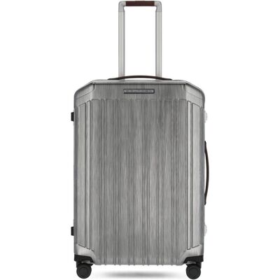 Piquadro PQ-Light - Ultra Slim Mittelgrosser Hartschalentrolley Schwarz/Leder, Koffer, Schwarz Piquadro PQ-Light - Ultra Slim Mittelgrosser Hartschalentrolley Schwarz/Leder, Koffer, Schwarz