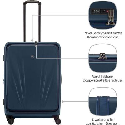 Wenger Mittelgrosse Hartschalenkoffer mit doppelten Lenkrollen und TSA-Schloss, Koffer, Blau Wenger Mittelgrosse Hartschalenkoffer mit doppelten Lenkrollen und TSA-Schloss, Koffer, Blau