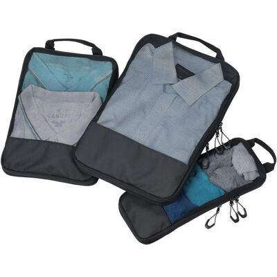 Troika Kompressionstaschen Set BLACK PACKING CUBES, Packsack, Schwarz Troika Kompressionstaschen Set BLACK PACKING CUBES, Packsack, Schwarz