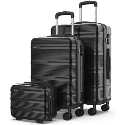Numada 3 piece black suitcase set, 12", 20" y 24", Koffer, Schwarz Numada 3 piece black suitcase set, 12", 20" y 24", Koffer, Schwarz