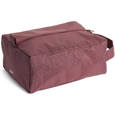 HAY Toilettas Grid Wash Bag Small Burgundy, Necessaire, Rot HAY Toilettas Grid Wash Bag Small Burgundy, Necessaire, Rot