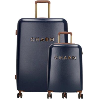 Charm Charme London Schönes Reisegepäck Set - 2 -Stück - TSA Slot - Blau, Koffer, Blau Charm Charme London Schönes Reisegepäck Set - 2 -Stück - TSA Slot - Blau, Koffer, Blau