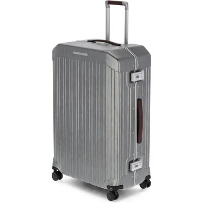 Piquadro PQ-Light - Ultra Slim Grosser Hartschalentrolley Schwarz/Leder, Koffer, Schwarz Piquadro PQ-Light - Ultra Slim Grosser Hartschalentrolley Schwarz/Leder, Koffer, Schwarz