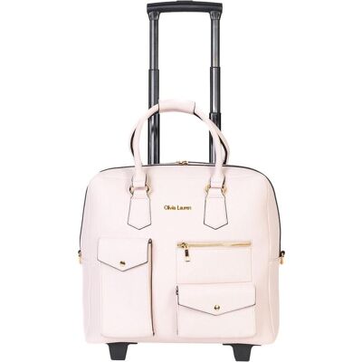 Olivia Lauren Laptoptrolley Dames / Businesstrolley - 17 inch - Kunstleer - Tokyo - Roze, Koffer, Pink, Rosa Olivia Lauren Laptoptrolley Dames / Businesstrolley - 17 inch - Kunstleer - Tokyo - Roze, Koffer, Pink, Rosa