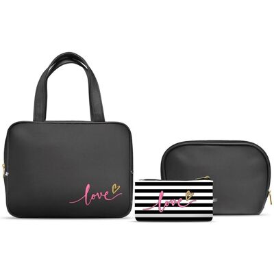 Secrets 3-piece toiletry set, Necessaire, Schwarz Secrets 3-piece toiletry set, Necessaire, Schwarz