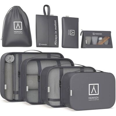Numada Dark grey suitcase organizer. 8 pieces, Packsack, Grau Numada Dark grey suitcase organizer. 8 pieces, Packsack, Grau