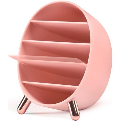 Gillian Jones Pink Tischorganizer - Runde mit Goldfüßen - Kleine Beauty-Aufbewahrung Gillian Jones Pink Tischorganizer - Runde mit Goldfüßen - Kleine Beauty-Aufbewahrung