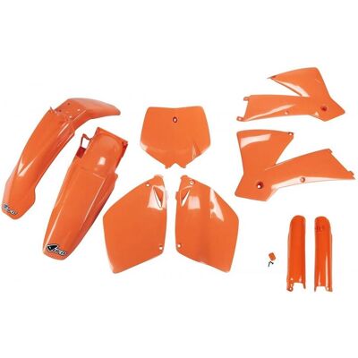 UFO, Motorrad Zubehör, Ktm Sx/sx-f 2001-2002 Ktkit501f-127 Fork Protectors & Plastic Set Oranje UFO, Motorrad Zubehör, Ktm Sx/sx-f 2001-2002 Ktkit501f-127 Fork Protectors & Plastic Set Oranje