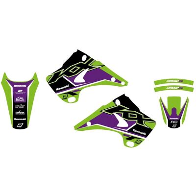 Blackbird, Motorrad Zubehör, Aufkleber-Set für Kawasaki KX 125/250 (2003–2008), Dream 5 Farben, Grün, Schwarz Blackbird, Motorrad Zubehör, Aufkleber-Set für Kawasaki KX 125/250 (2003–2008), Dream 5 Farben, Grün, Schwarz