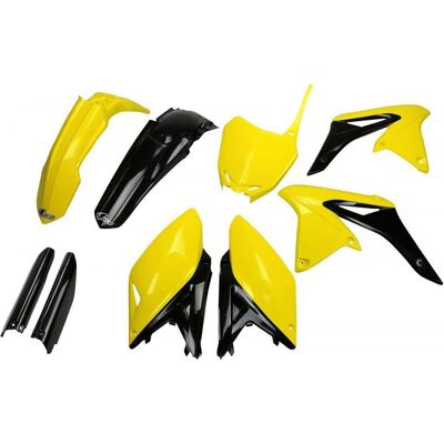 UFO, Motorrad Zubehör, KUNSTSTOFFSET (KOMPLETTES KIT) MIT TELESKOP-DÄMPFERABDECKUNGEN SUZUKI RMZ 250 '10-'18 OEM-FARBE UFO, Motorrad Zubehör, KUNSTSTOFFSET (KOMPLETTES KIT) MIT TELESKOP-DÄMPFERABDECKUNGEN SUZUKI RMZ 250 '10-'18 OEM-FARBE