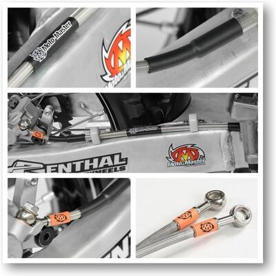 Moto-Master, Motorrad Zubehör, Stahlflex-Bremsleitung vorne für Gasgas, Husqvarna, KTM EXC/EXCF 250/300/450 ab '01 Moto-Master, Motorrad Zubehör, Stahlflex-Bremsleitung vorne für Gasgas, Husqvarna, KTM EXC/EXCF 250/300/450 ab '01