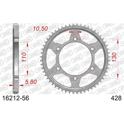 AFAM Stahl 16212 Hinterradkette - 56 Zähne - Standard - Motorrad AFAM Stahl 16212 Hinterradkette - 56 Zähne - Standard - Motorrad