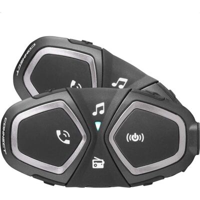 Interphone, Motorradfunk, Dual-Intercom für Motorradhelm, Stereo, 300 m Reichweite, 12 h Laufzeit, wasserdicht (2er Set) Interphone, Motorradfunk, Dual-Intercom für Motorradhelm, Stereo, 300 m Reichweite, 12 h Laufzeit, wasserdicht (2er Set)