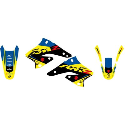Blackbird, Motorrad Zubehör, Aufkleber-Set Suzuki RMZ 250 '04-'06 Dream 5 Farben Blau Gelb Schwarz Blackbird, Motorrad Zubehör, Aufkleber-Set Suzuki RMZ 250 '04-'06 Dream 5 Farben Blau Gelb Schwarz