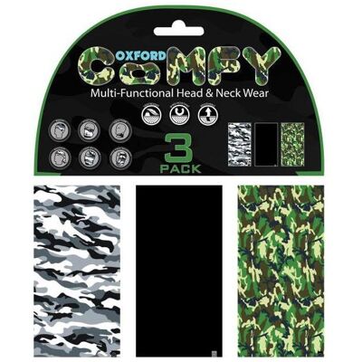 Oxford, Unisex, Sturmhaube + Halsschlauch, Comfy Camo 3 Pack, Mehrfarbig, One Size Oxford, Unisex, Sturmhaube + Halsschlauch, Comfy Camo 3 Pack, Mehrfarbig, One Size