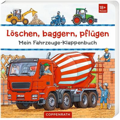 Coppenrath, Babybücher, Löschen, baggern, pflügen: Mein Fahrzeuge-Klappenbuch (Deutsch) Coppenrath, Babybücher, Löschen, baggern, pflügen: Mein Fahrzeuge-Klappenbuch (Deutsch)