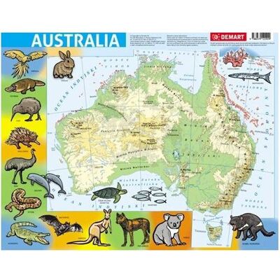 Demar Rahmenpuzzle - Physisches Australien (72 Teile) Demar Rahmenpuzzle - Physisches Australien (72 Teile)