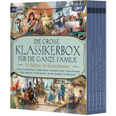 CBJ Die grosse Klassikerbox für die ganze Familie, Hörbücher von Pamela L. Travers, Lewis Carroll, Daniel Defoe, Jules Verne, E.T.A. Hoffmann, Robert Louis Stevenson, Mark Twain, Frances Hodgson Burnett, Carlo Collodi, Lyman Frank Baum CBJ Die grosse Klassikerbox für die ganze Familie, Hörbücher von Pamela L. Travers, Lewis Carroll, Daniel Defoe, Jules Verne, E.T.A. Hoffmann, Robert Louis Stevenson, Mark Twain, Frances Hodgson Burnett, Carlo Collodi, Lyman Frank Baum