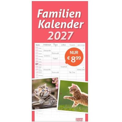 Athesia, Kalender, times&more Katzen Familienplaner 2027 Athesia, Kalender, times&more Katzen Familienplaner 2027