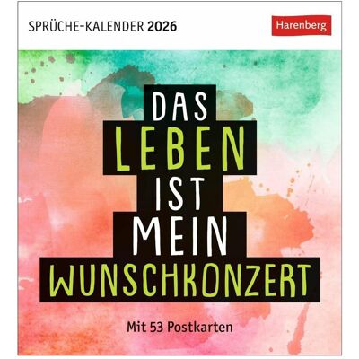 Harenberg, Kalender, Positive-Sprüche-Kalender Postkartenkalender 2026 - Mit 53 Postkarten Harenberg, Kalender, Positive-Sprüche-Kalender Postkartenkalender 2026 - Mit 53 Postkarten