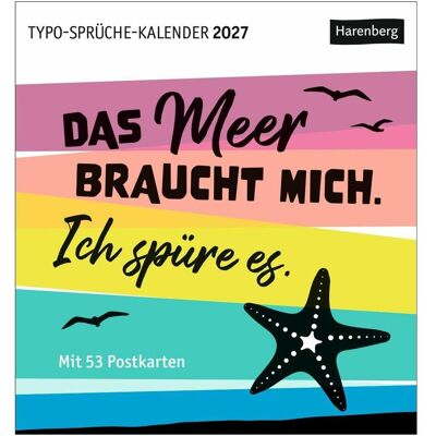 Harenberg, Kalender, Typo-Sprüche-Kalender Postkartenkalender 2027 - Wochenkalender mit 53 Postkarten Harenberg, Kalender, Typo-Sprüche-Kalender Postkartenkalender 2027 - Wochenkalender mit 53 Postkarten