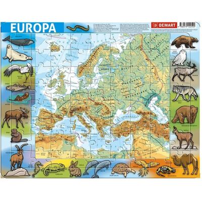 Demar Rahmenpuzzle - Physisches Europa (72 Teile) Demar Rahmenpuzzle - Physisches Europa (72 Teile)