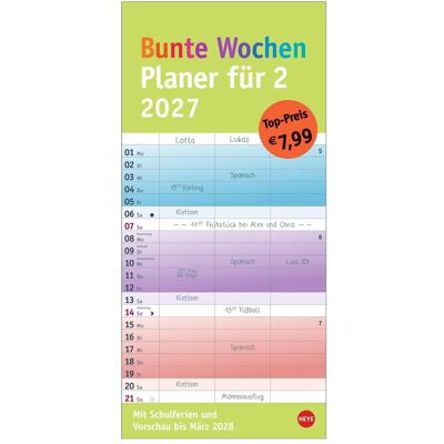 Athesia, Kalender, Bunte Wochen Planer für 2 2027 (Spezial) Athesia, Kalender, Bunte Wochen Planer für 2 2027 (Spezial)