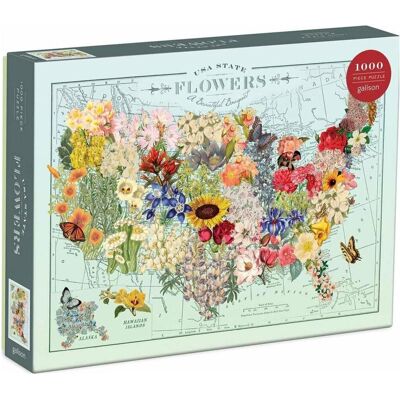 Abrams & Chronicle Wendy Gold USA State Flowers 1000 Piece Puzzle (1000 Teile) Abrams & Chronicle Wendy Gold USA State Flowers 1000 Piece Puzzle (1000 Teile)