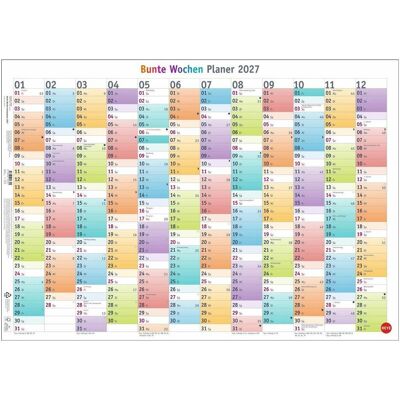 Athesia, Kalender, Bunte Wochen Posterplaner 2027 Athesia, Kalender, Bunte Wochen Posterplaner 2027
