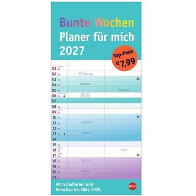 Athesia, Kalender, Bunte Wochen Planer für mich 2027 (Hochformat) Athesia, Kalender, Bunte Wochen Planer für mich 2027 (Hochformat)