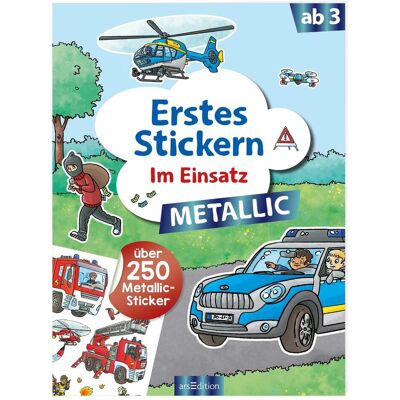 Ars Edition, Kinderbücher, Erstes Stickern Metallic – Im Einsatz (Deutsch, Softcover, Sebastian Coenen) Ars Edition, Kinderbücher, Erstes Stickern Metallic – Im Einsatz (Deutsch, Softcover, Sebastian Coenen)