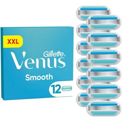 Venus Optic, Rasierklingen, Venus - Gillette Venus Smooth Razor Blades for Women - Blue/White - 12 pcs (12x) Venus Optic, Rasierklingen, Venus - Gillette Venus Smooth Razor Blades for Women - Blue/White - 12 pcs (12x)