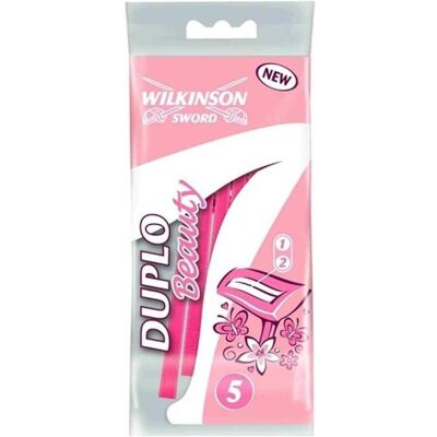 Wilkinson, Nassrasierer, Duplo Beauty Disposable Razor for Women - Pack of 5 Wilkinson, Nassrasierer, Duplo Beauty Disposable Razor for Women - Pack of 5