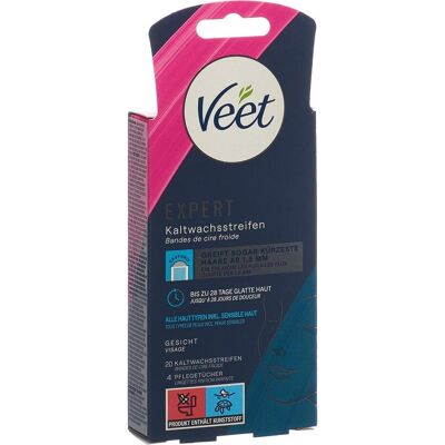 Veet, Wachs + Enthaarungscreme, Expert Kaltwachsstreifen Gesicht (1x, 27 g) Veet, Wachs + Enthaarungscreme, Expert Kaltwachsstreifen Gesicht (1x, 27 g)
