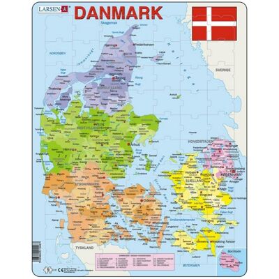 Larsen Frame Puzzle - Political Map of Denmark (70 Teile) Larsen Frame Puzzle - Political Map of Denmark (70 Teile)