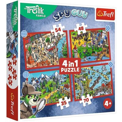Trefl 4in1 Puzzle Trefliks Reise (70 Teile) Trefl 4in1 Puzzle Trefliks Reise (70 Teile)