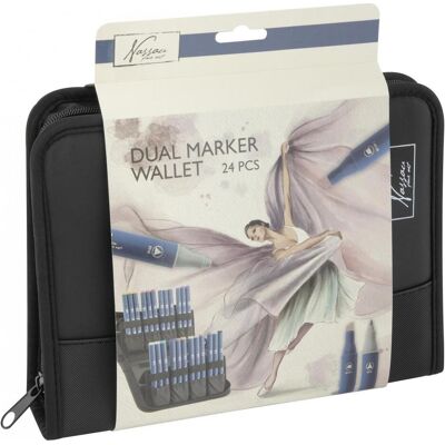 Grafix Nassau - Marker wallet with 24 round dual markers (AR0148/GE) (Deutsch) Grafix Nassau - Marker wallet with 24 round dual markers (AR0148/GE) (Deutsch)