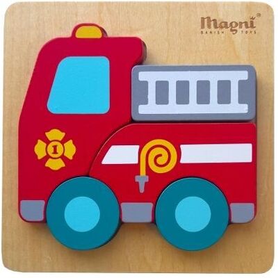 Magni Brandbil puslespil / Fire truck puzzle Magni Brandbil puslespil / Fire truck puzzle