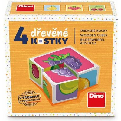 Dino Bildwürfel Obst, 4 Würfel Dino Bildwürfel Obst, 4 Würfel
