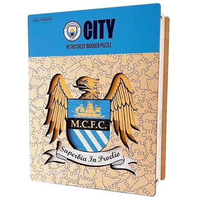 ICONIC Puzzles - Man City FC Retro Logo - Holzpuzzle - 150 Teile ICONIC Puzzles - Man City FC Retro Logo - Holzpuzzle - 150 Teile