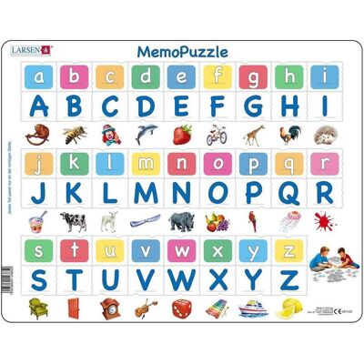 Larsen - Memo Das Alphabet - 26 Groß- und Kleinbuchstaben - Bildungs-Puzzle Larsen - Memo Das Alphabet - 26 Groß- und Kleinbuchstaben - Bildungs-Puzzle