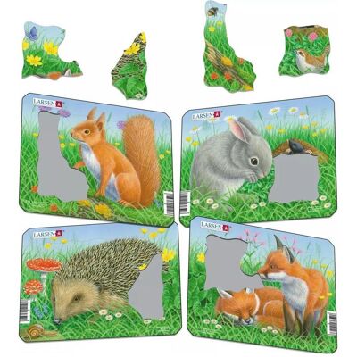 Larsen Puzzle - Kaninchen, Eichhörnchen & co (4er-Set Mini) (5 Teile) Larsen Puzzle - Kaninchen, Eichhörnchen & co (4er-Set Mini) (5 Teile)