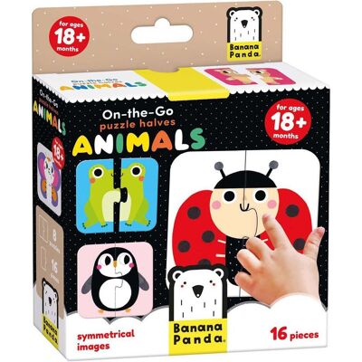 Banana Panda – Puzzle für unterwegs, Halbtiere – 16-tlg. (16 Teile) Banana Panda – Puzzle für unterwegs, Halbtiere – 16-tlg. (16 Teile)