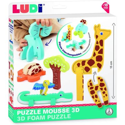 LUDI 3D Foam Puzzle Game - (LU30084) (18 Teile) LUDI 3D Foam Puzzle Game - (LU30084) (18 Teile)